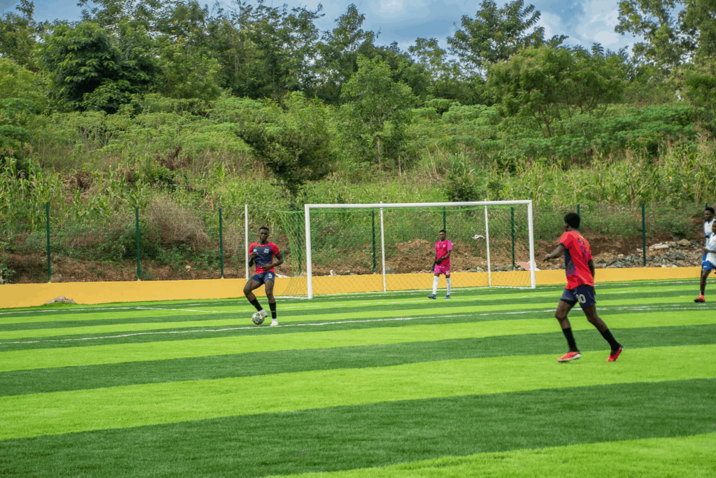 Photos: Archbishop Charles Agyinasare hands over astroturf to Perez University College