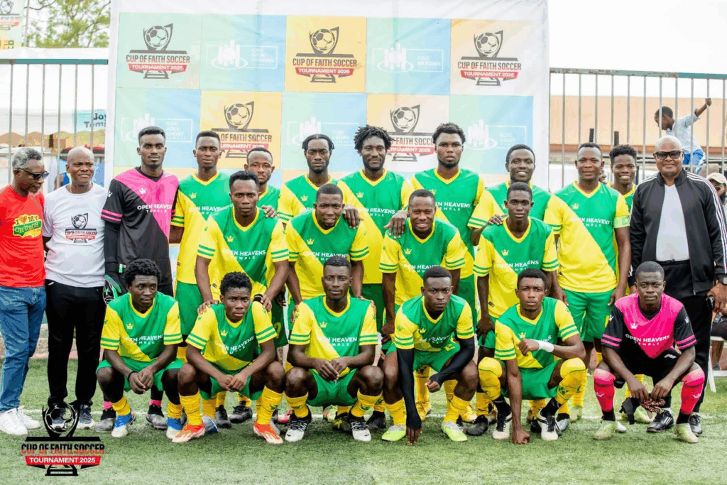 Open Heavens Temple lifts inaugural Cup of Faith Soccer Tournament in dramatic penalty shootout