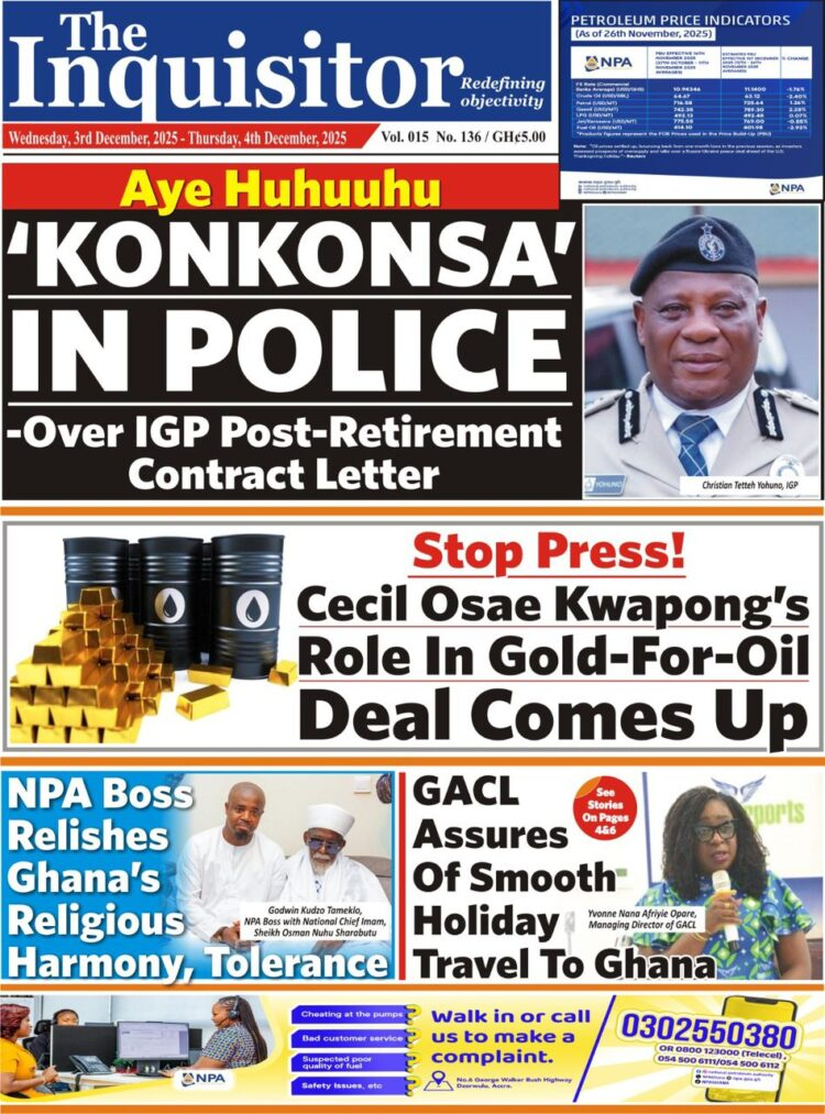 Today's front pages: Wednesday, December 3, 2025