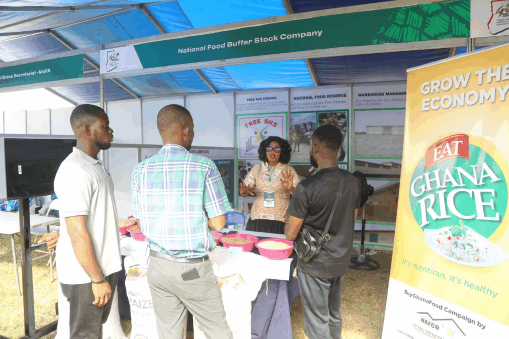Dumelo tours Buffer Stock stands at National Agric Fair, applauds food security drive
