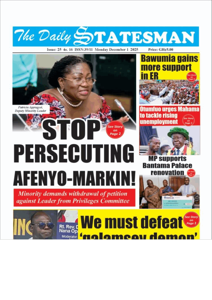 Today's Front pages: Monday, December 1, 2025