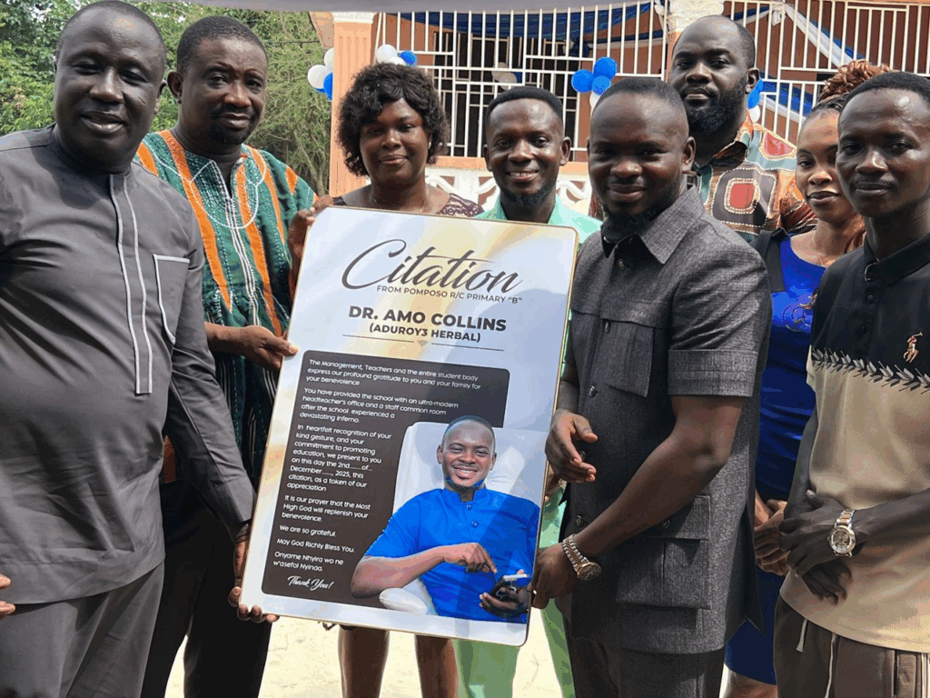 Obuasi Bitters CEO rebuilds Pomposo school block Obuasi Bitters CEO rebuilds Pomposo school block