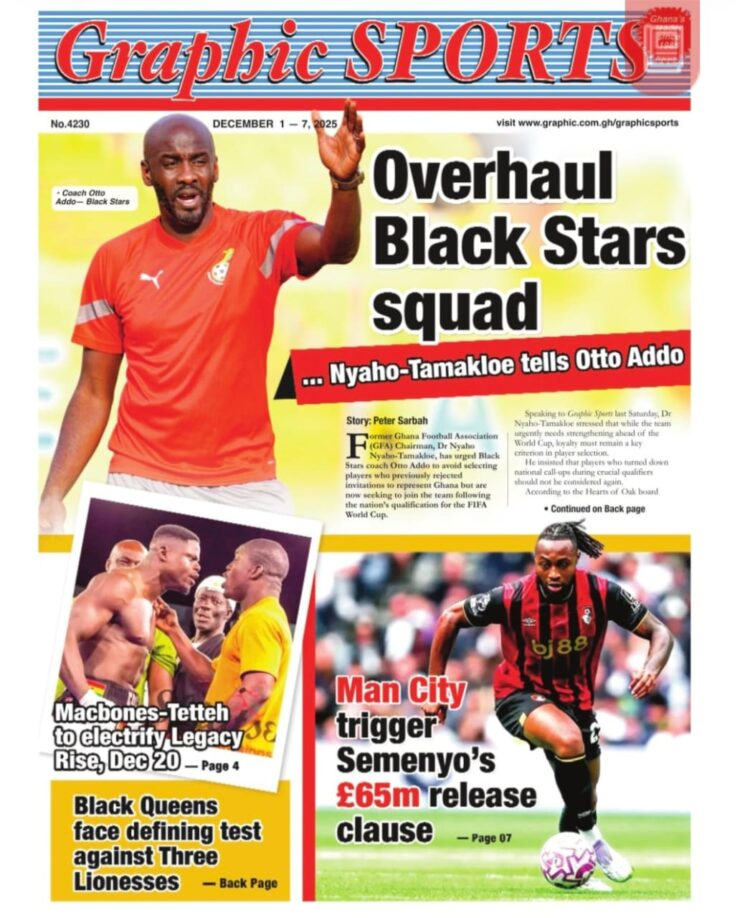 Today's Front pages: Monday, December 1, 2025