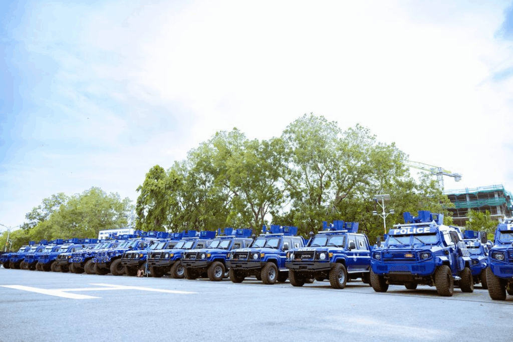 Photos: Mahama presents 40 armoured vehicles to Ghana Police Service Photos: Mahama presents 40 armoured vehicles to Ghana Police Service