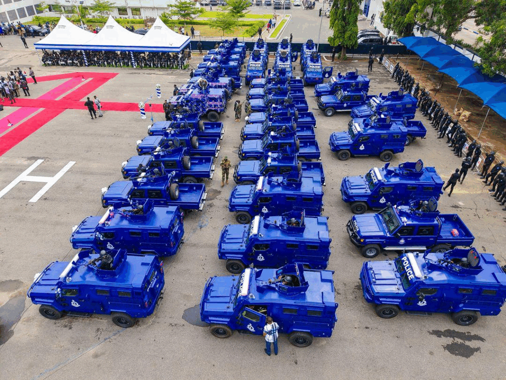 Photos: Mahama presents 40 armoured vehicles to Ghana Police Service Photos: Mahama presents 40 armoured vehicles to Ghana Police Service