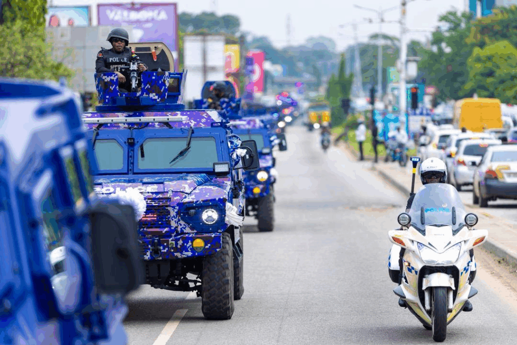 Photos: Mahama presents 40 armoured vehicles to Ghana Police Service Photos: Mahama presents 40 armoured vehicles to Ghana Police Service