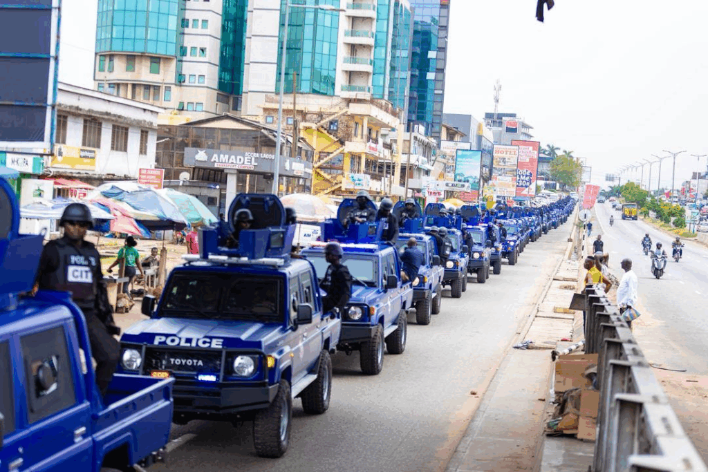 Photos: Mahama presents 40 armoured vehicles to Ghana Police Service Photos: Mahama presents 40 armoured vehicles to Ghana Police Service