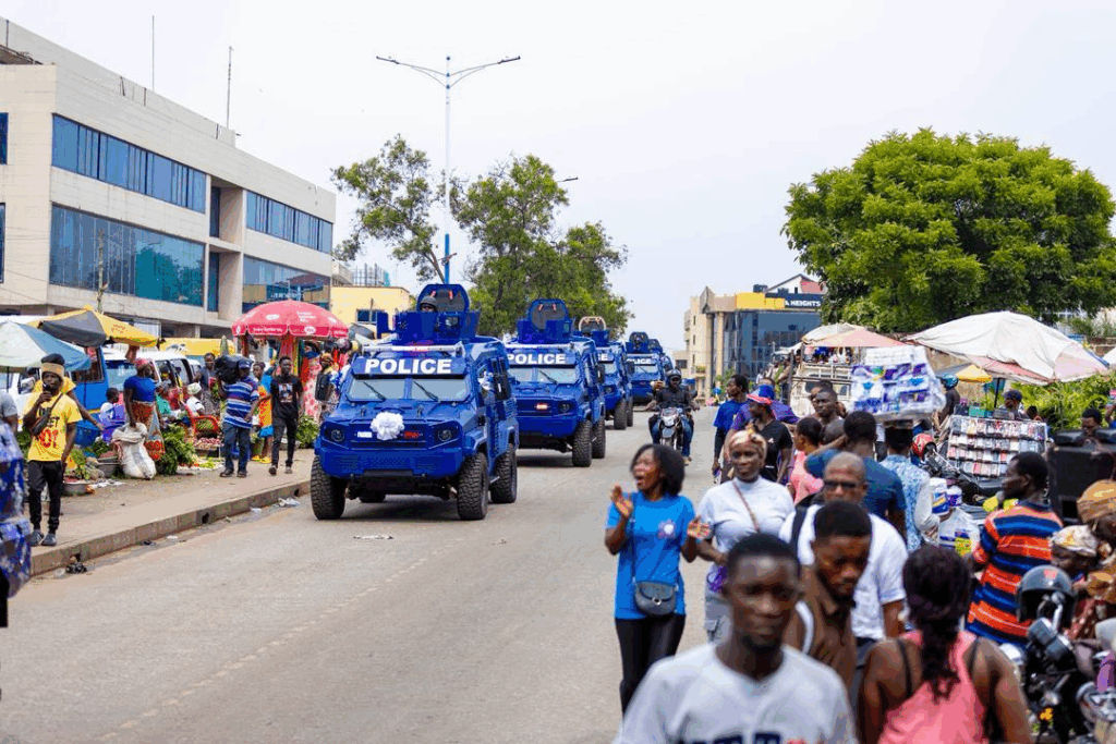 Photos: Mahama presents 40 armoured vehicles to Ghana Police Service Photos: Mahama presents 40 armoured vehicles to Ghana Police Service