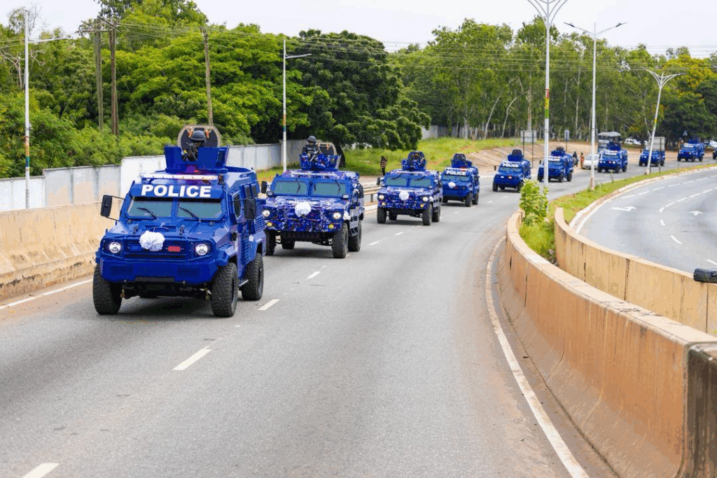 Photos: Mahama presents 40 armoured vehicles to Ghana Police Service Photos: Mahama presents 40 armoured vehicles to Ghana Police Service