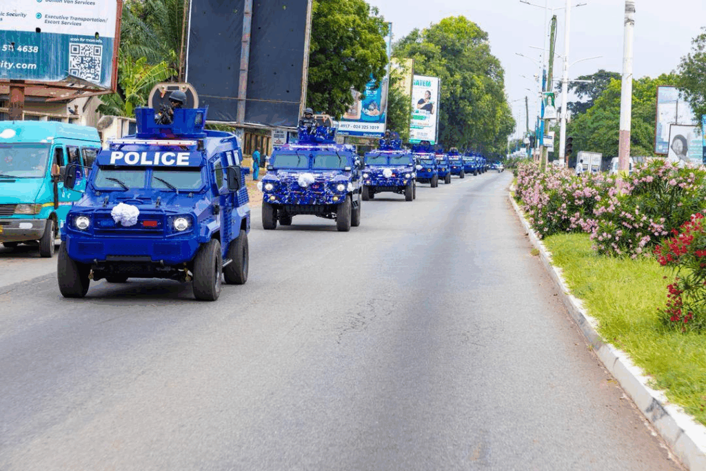 Photos: Mahama presents 40 armoured vehicles to Ghana Police Service Photos: Mahama presents 40 armoured vehicles to Ghana Police Service
