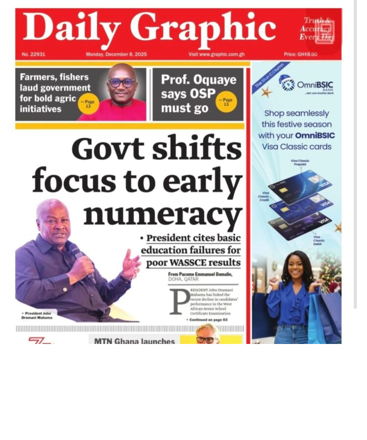 Today's Front pages : Monday, December 8, 2025 Today's Front pages : Monday, December 8, 2025