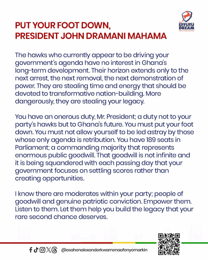 The 'hawks' driving your gov't’s agenda have no interest in Ghana’s dev’t - Afenyo-Markin tells Mahama