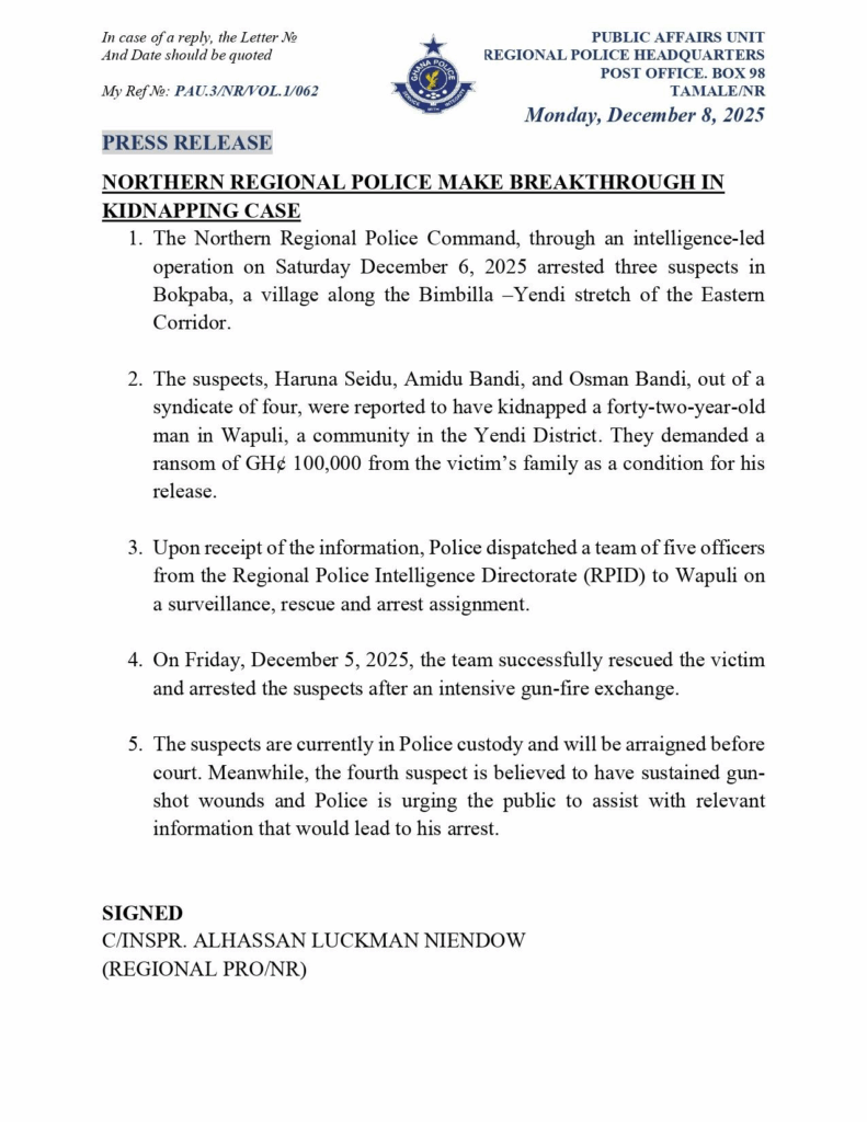 Police arrest 3 suspected kidnappers after fierce gun battle