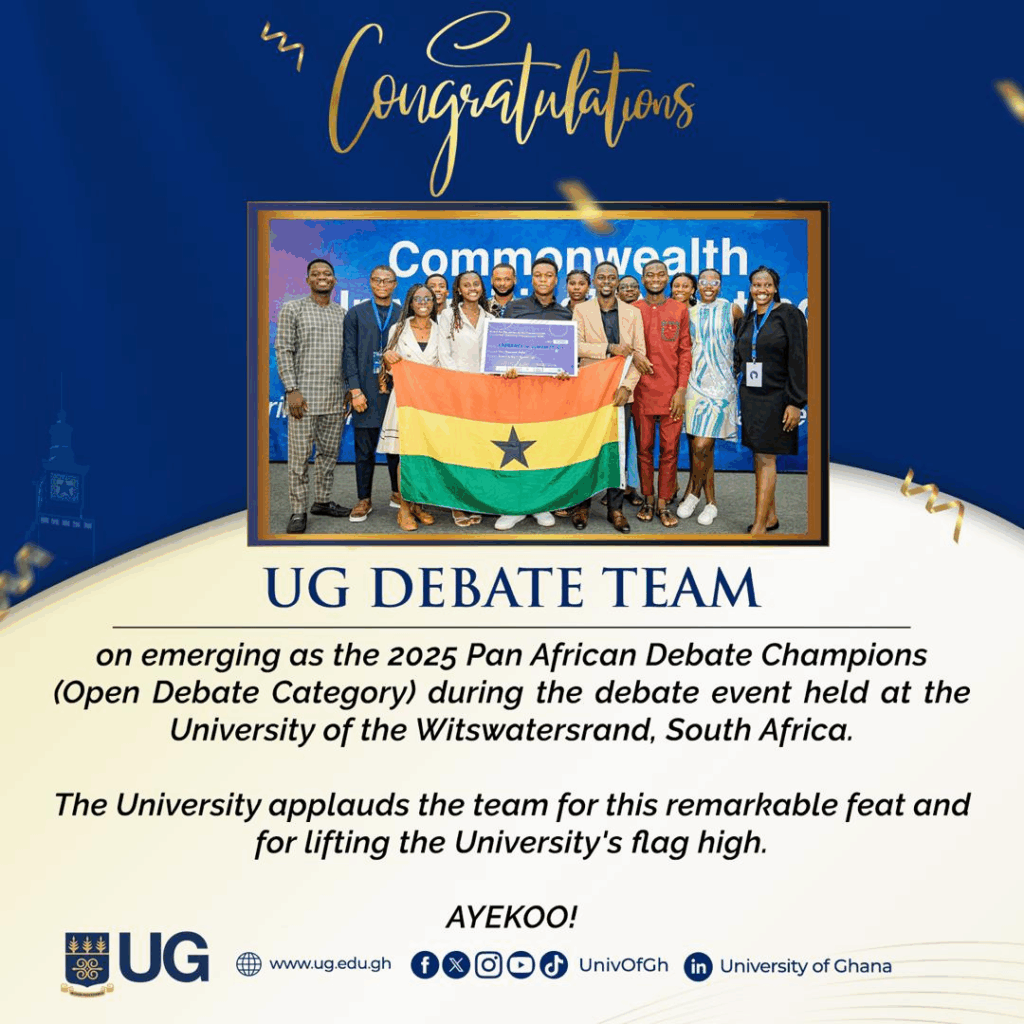 UG debate team wins gold at 2025 Pan African Universities Debate Championships in South Africa