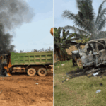 Adelekezu residents burn six vehicles, destroy mining company’s property after boy’s death Adelekezu residents burn six vehicles, destroy mining company’s property after boy’s death