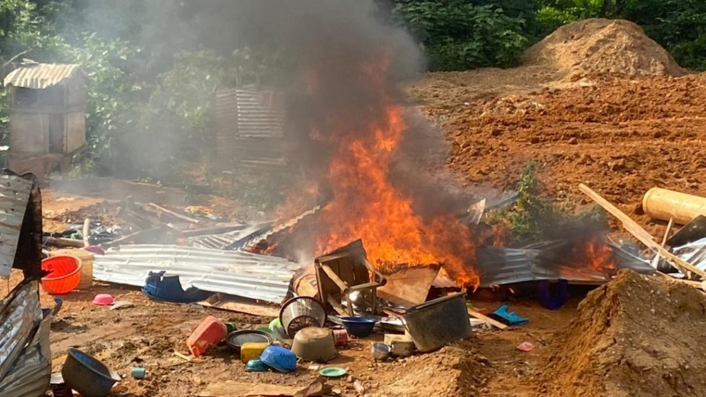 NAIMOS task force arrests 7 illegal miners in raid at Kwaebibirem NAIMOS task force arrests 7 illegal miners in raid at Kwaebibirem