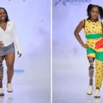 Meet the Ghanaian model who wraps her prosthetic leg in African print on the runway