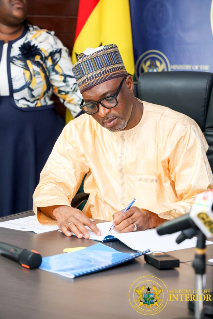 Interior and Education Ministries signs MoU to produce sanitary pads, school uniforms and furniture