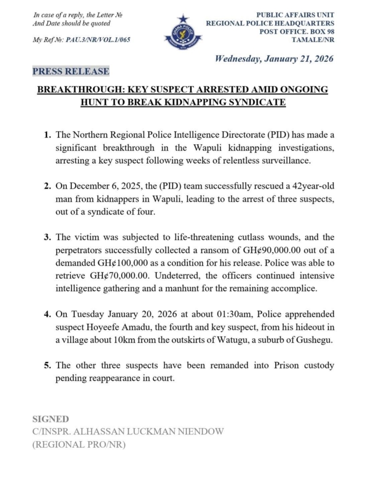 Key suspect in Wapuli kidnapping case arrested