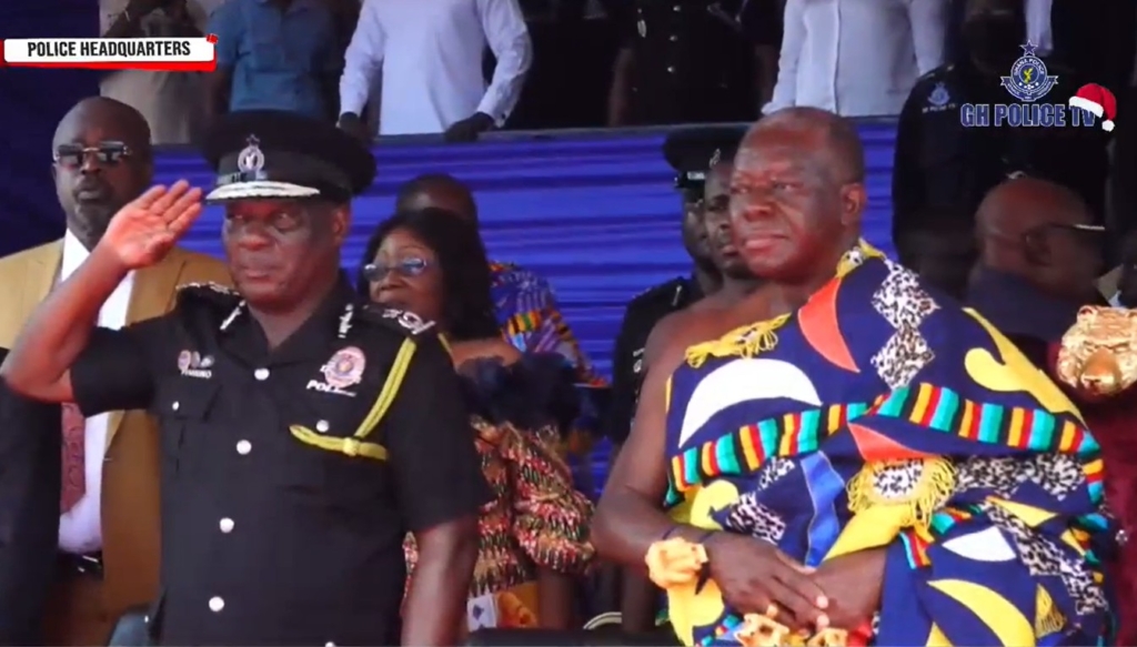 Photos: Asantehene pays historic visit to the Ghana Police Service Headquarters