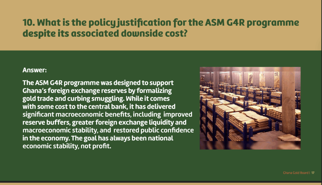GoldBod highlights economic benefits of ASM G4R Programme