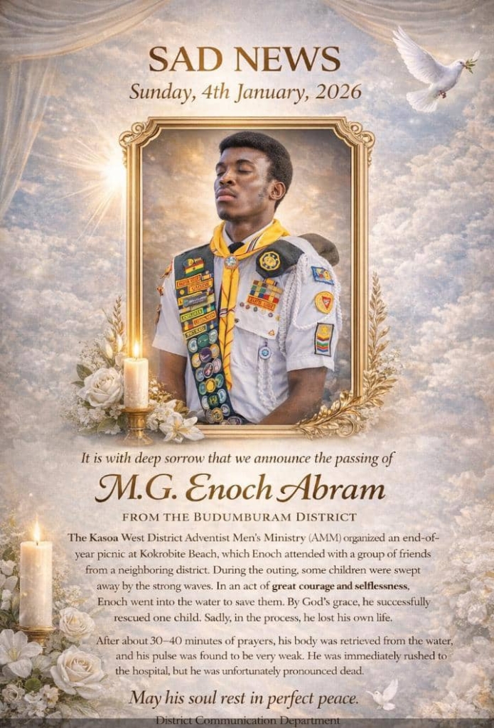 SDA member drowns after rescuing child at Kokrobite Beach