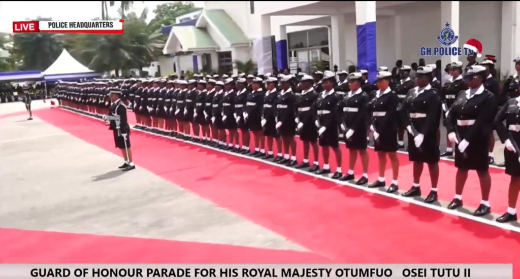 Photos: Asantehene pays historic visit to the Ghana Police Service Headquarters
