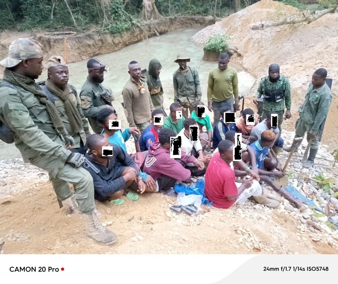 Jema Task Force and forestry officers dismantle mining cell in Tano-Boin Reserve