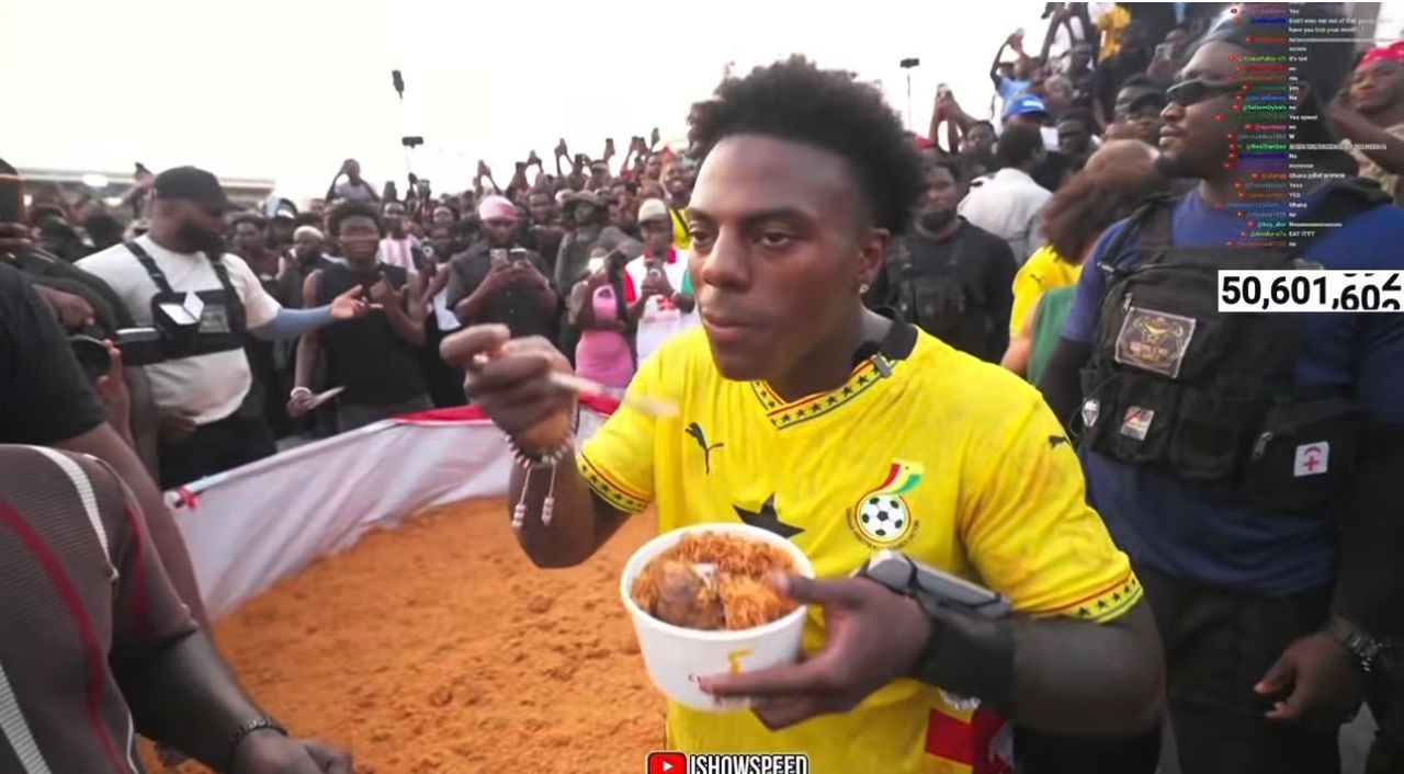 iShowSpeed sparks friendly rivalry after Ghana Jollof taste test