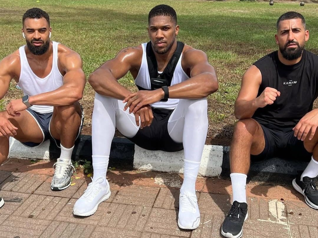 Anthony Joshua fights back tears as he...