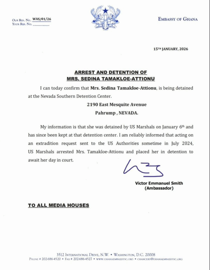 Sedina Tamakloe-Attionu nabbed in US as extradition process begins