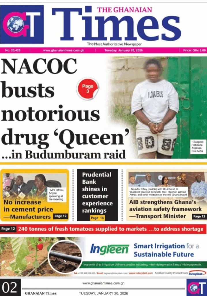 Today's Front pages: Tuesday, January 20, 2026