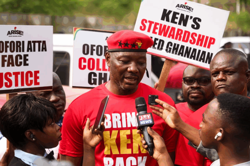 Photos: Arise Ghana pickets US Embassy to demand Ken ofori-Atta’s return – MyJoyOnline