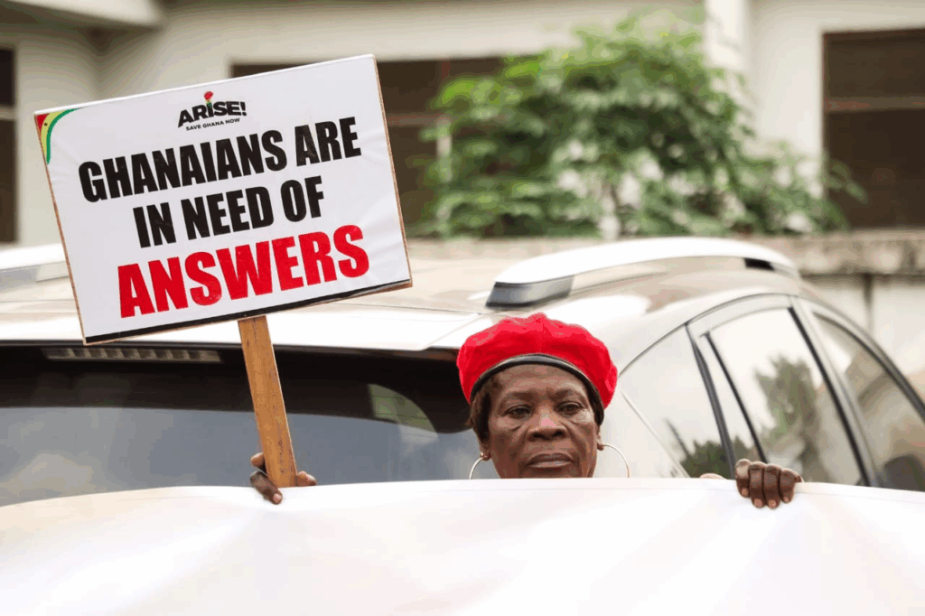Photos: Arise Ghana pickets US Embassy to demand Ken ofori-Atta's return