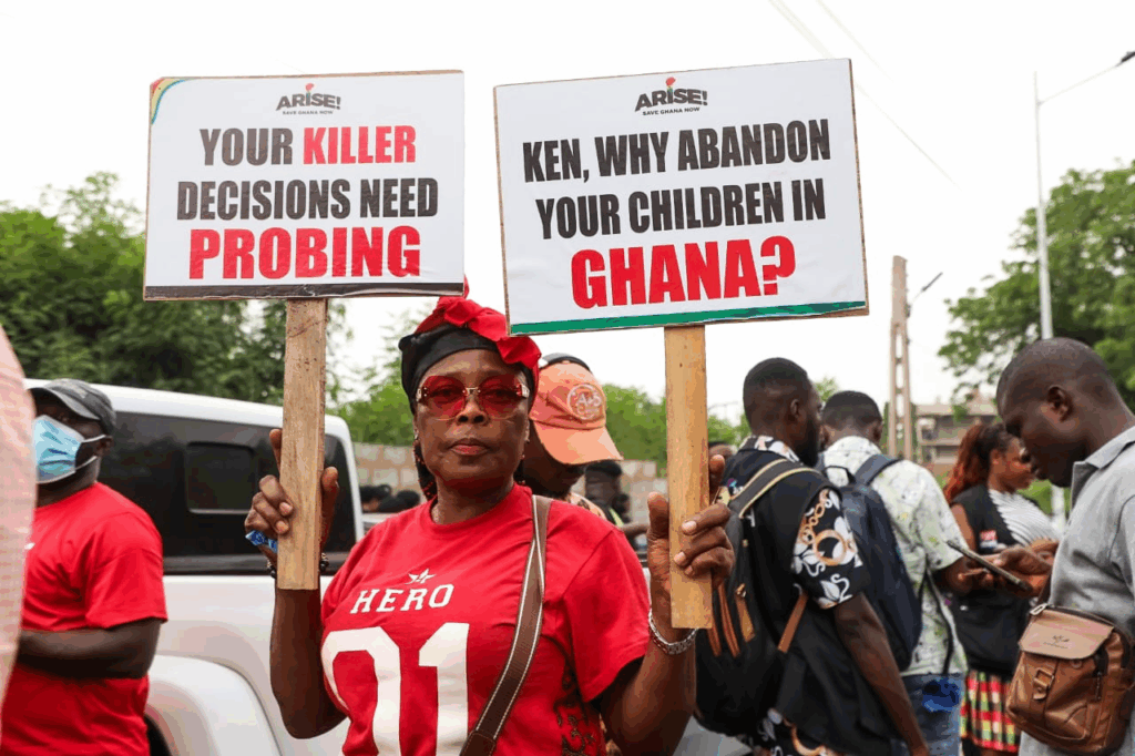 Photos: Arise Ghana pickets US Embassy to demand Ken ofori-Atta's return