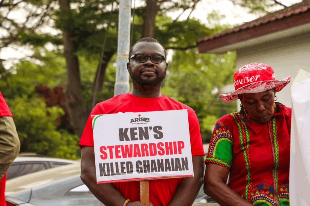 Photos: Arise Ghana pickets US Embassy to demand Ken ofori-Atta's return