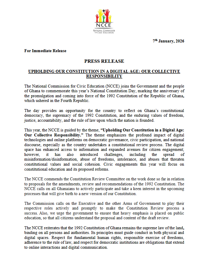 NCCE calls for digital responsibility on Constitution Day