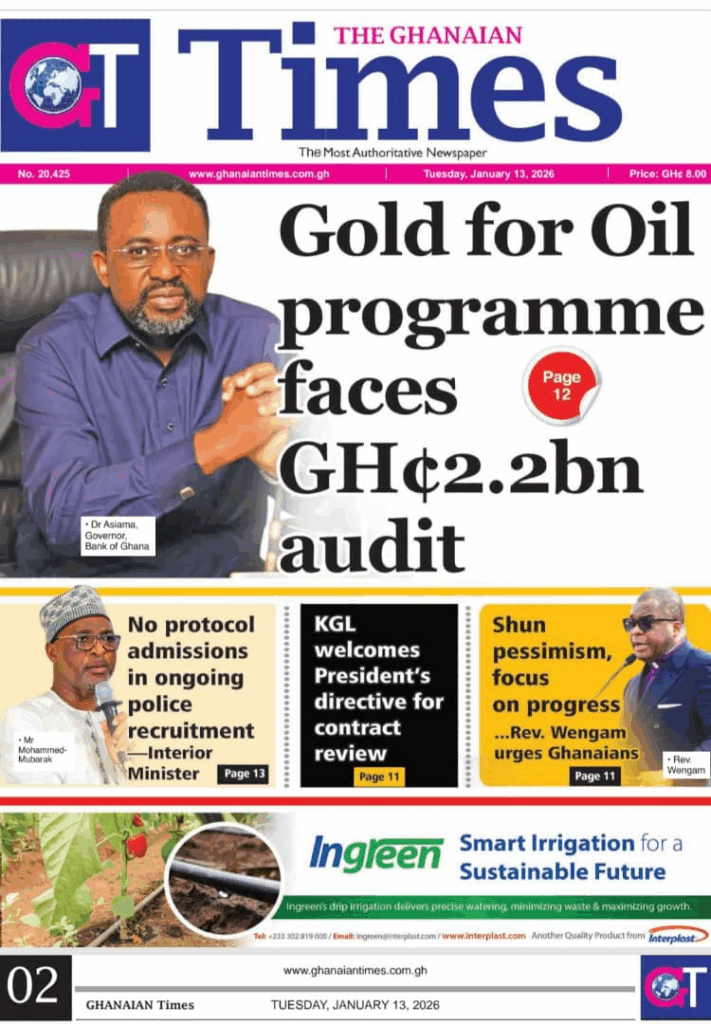 Today's Front pages: Tuesday, January 13, 2026