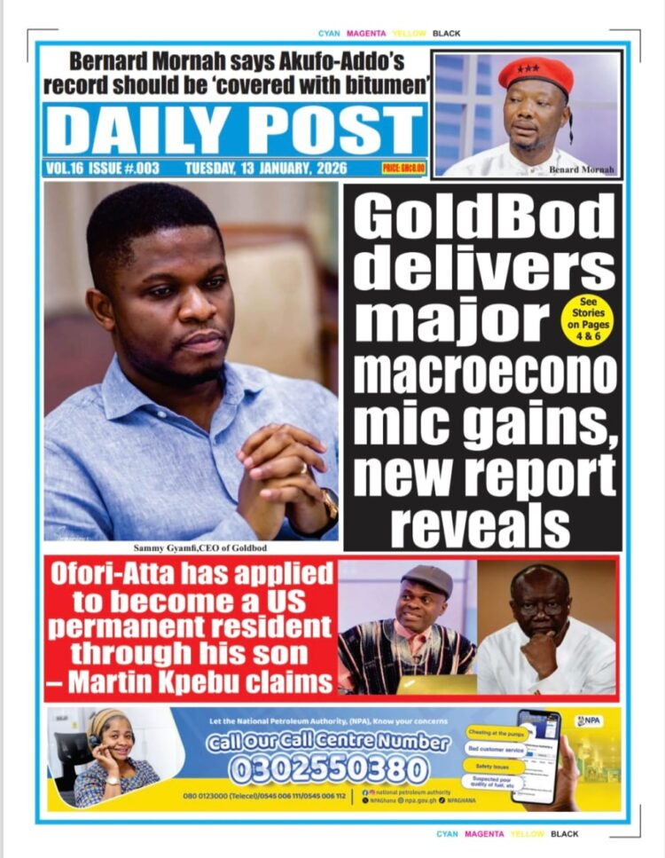 Today's Front pages: Tuesday, January 13, 2026