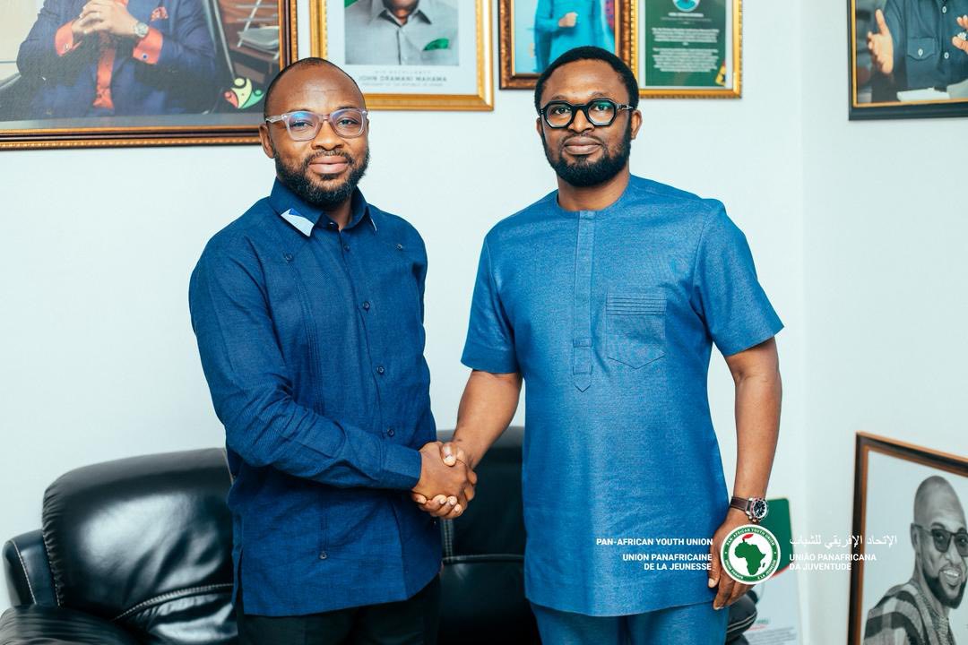 Pan-African Youth Union General Secretary pays courtesy call on NYA CEO Osman Ayariga