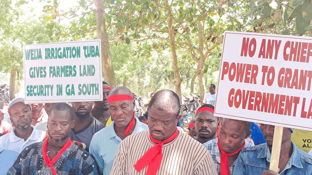 Land guards take over Tuba irrigation farm as farmers protest Land guards take over Tuba irrigation farm as farmers protest