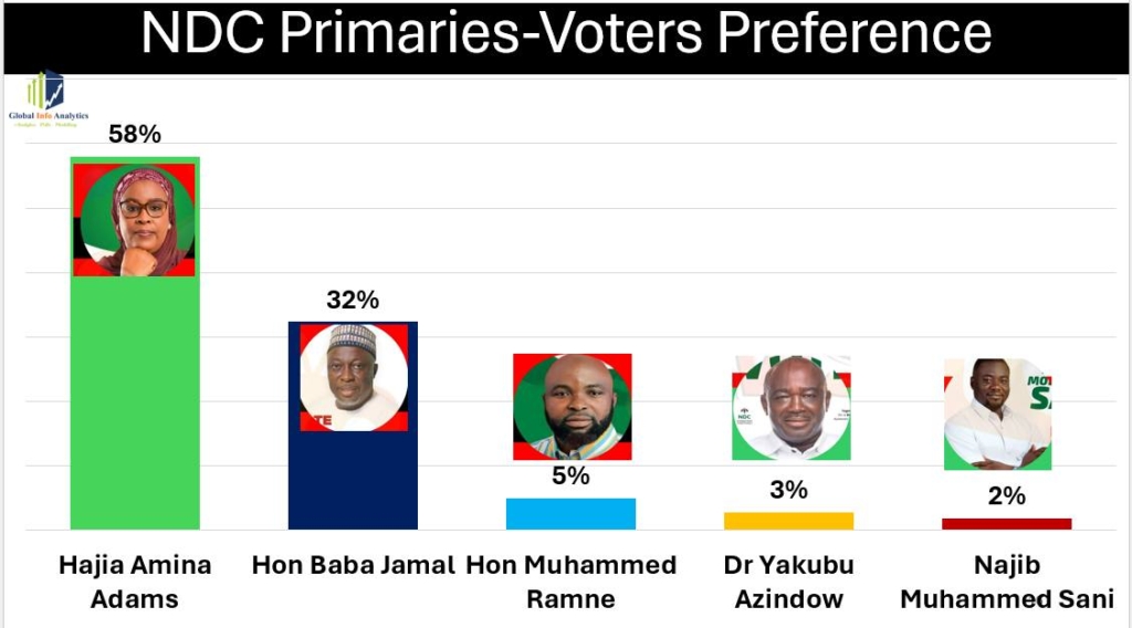 Hajia Amina Adams leads NDC Ayawaso East primary race — Global Info Analytics poll – MyJoyOnline