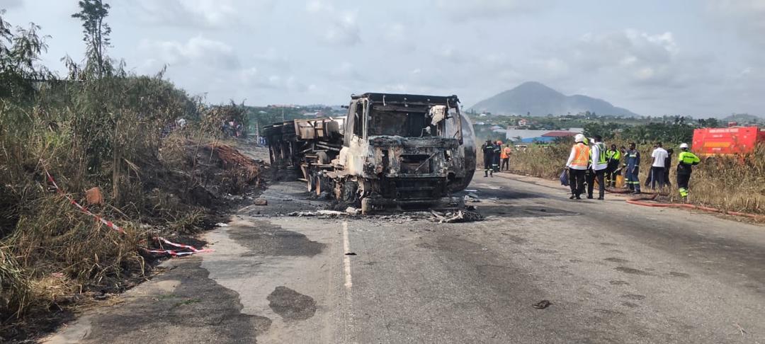 Four burnt to death, several injured in Nsawam-Accra highway tanker explosion
