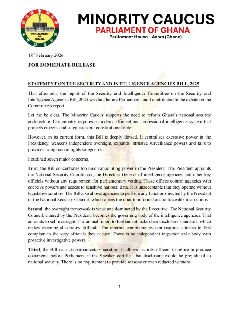 Minority rejects Security and Intelligence Agencies Bill, cites ‘excessive executive powers’ Minority rejects Security and Intelligence Agencies Bill, cites ‘excessive executive powers’