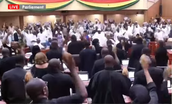 Parliament erupts in chants as Majority,...