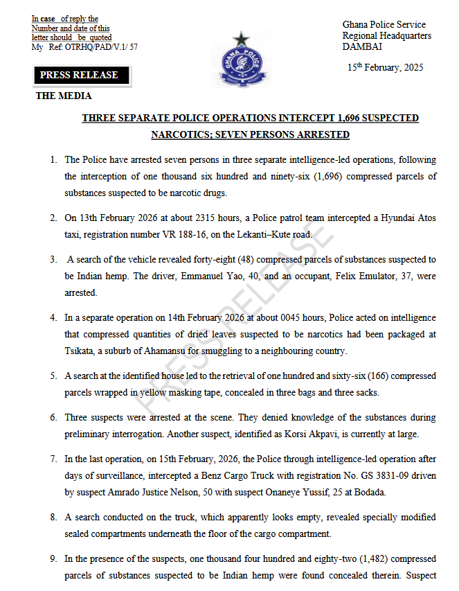 Over 1,600 parcels of suspected narcotics intercepted in three separate operations Over 1,600 parcels of suspected narcotics intercepted in three separate operations