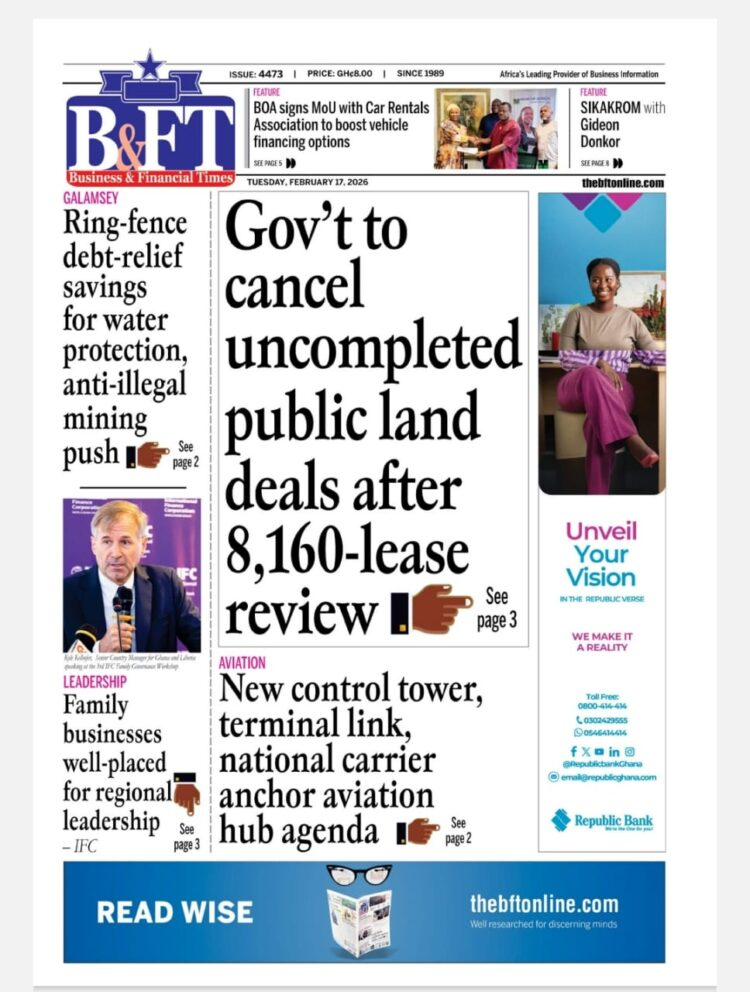 Today's Front pages : Tuesday, February 17, 2026