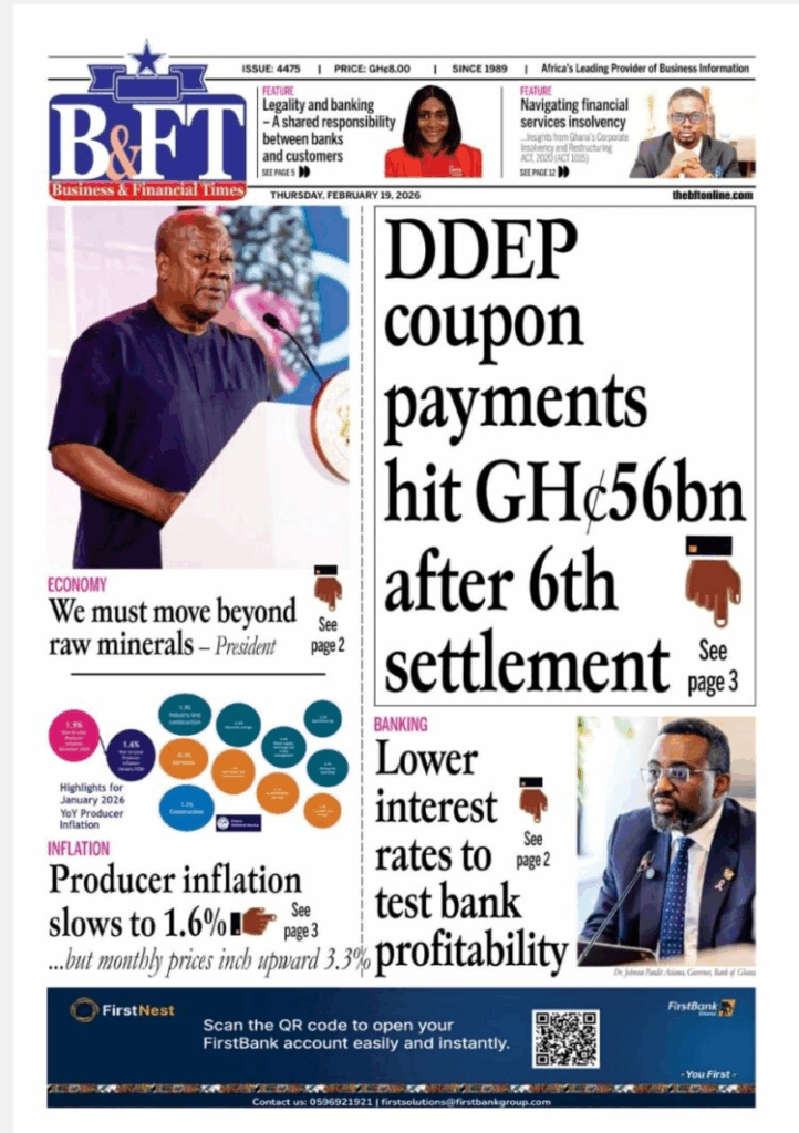 Today's Front pages: Thursday, February 19, 2026