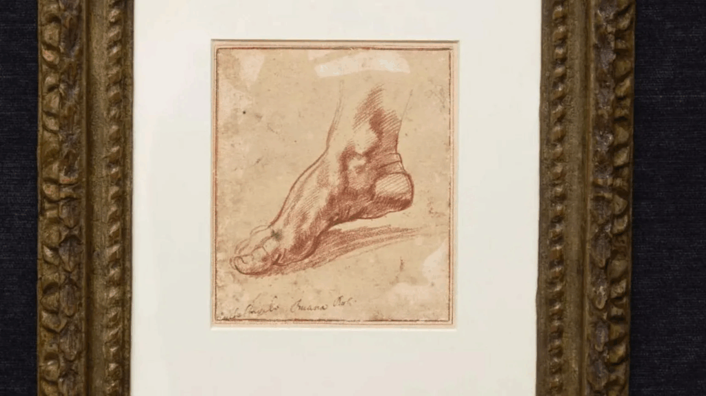 Newly discovered Michelangelo foot sketch...