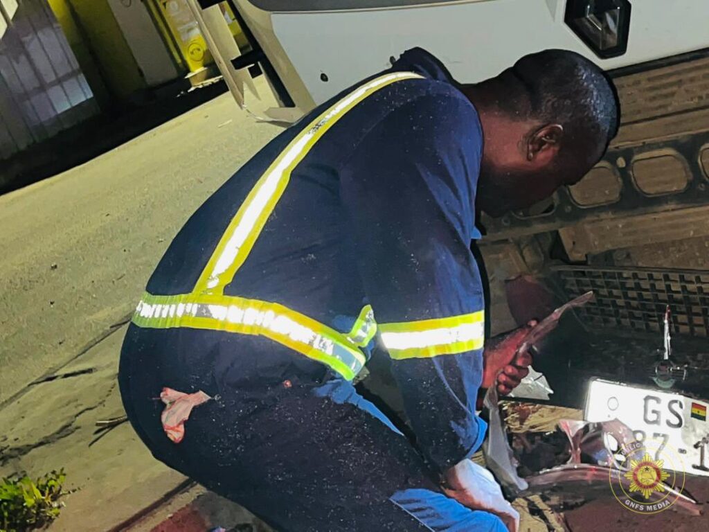 Disaster averted in Kpong as fuel tanker and articulated truck collide at filling station